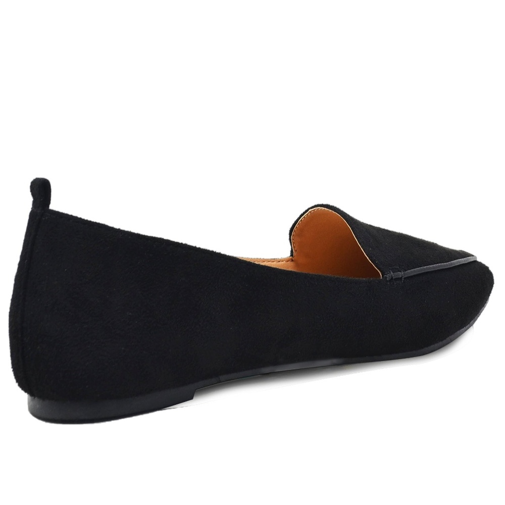 ⭐️ Women Black Suede Oxford Flats - Picture 2 of 4
